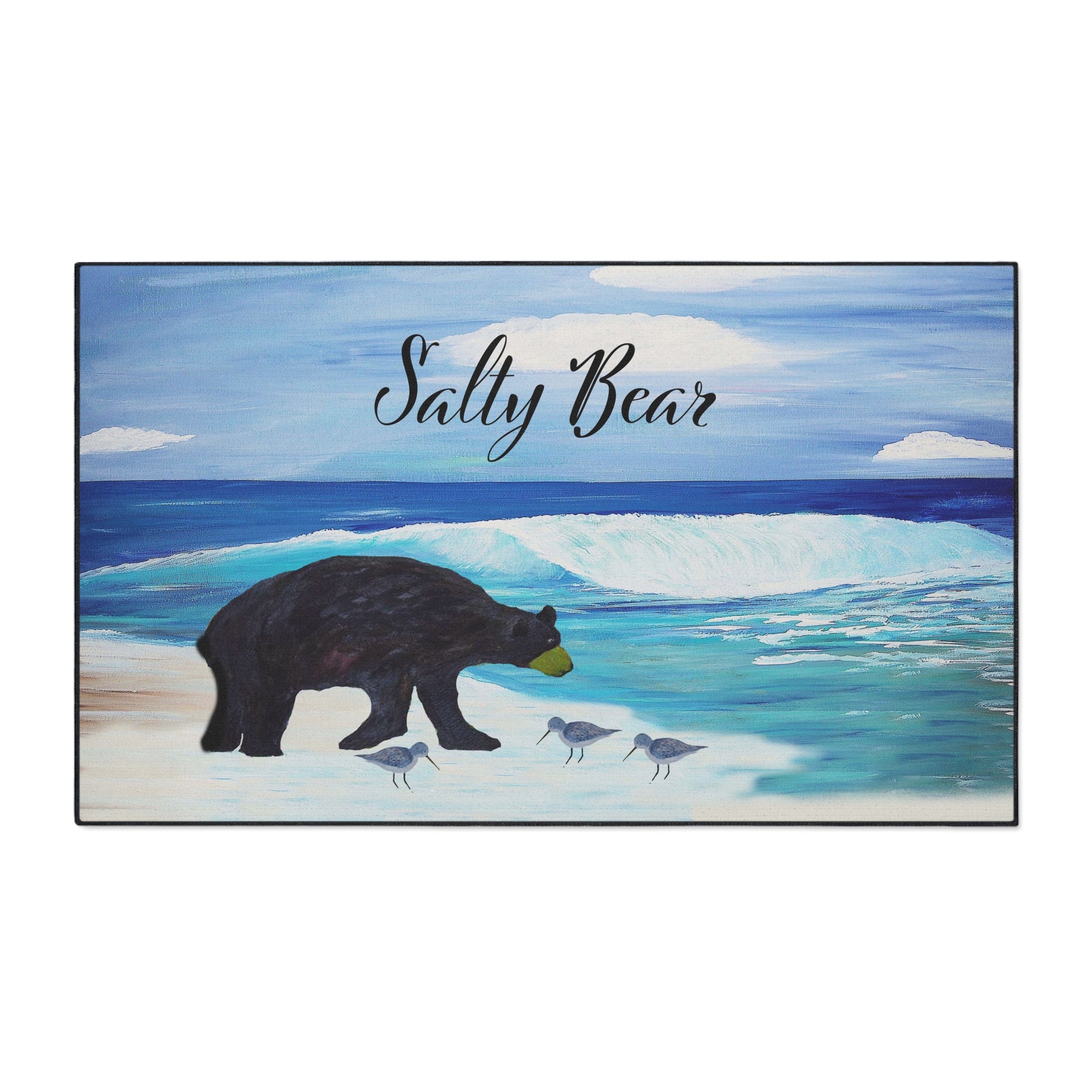 Coastal 'Salty Bear' Heavy-Duty Floor Mat — Beach Bear Welcome Mat