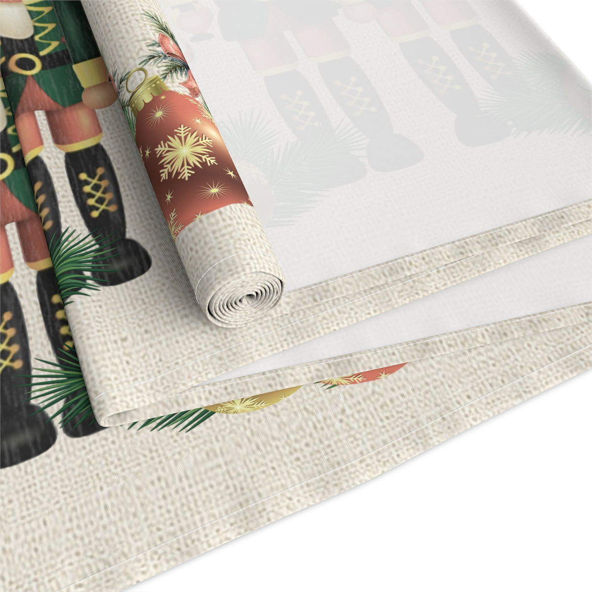 Nutcracker Christmas Table Runner — "Merry Christmas" Holiday Table Decor