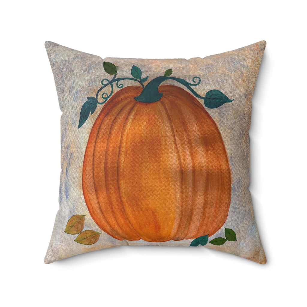 Thanksgiving Autumn Pumpkin Throw Pillow — Fall Decorative Square Pillow