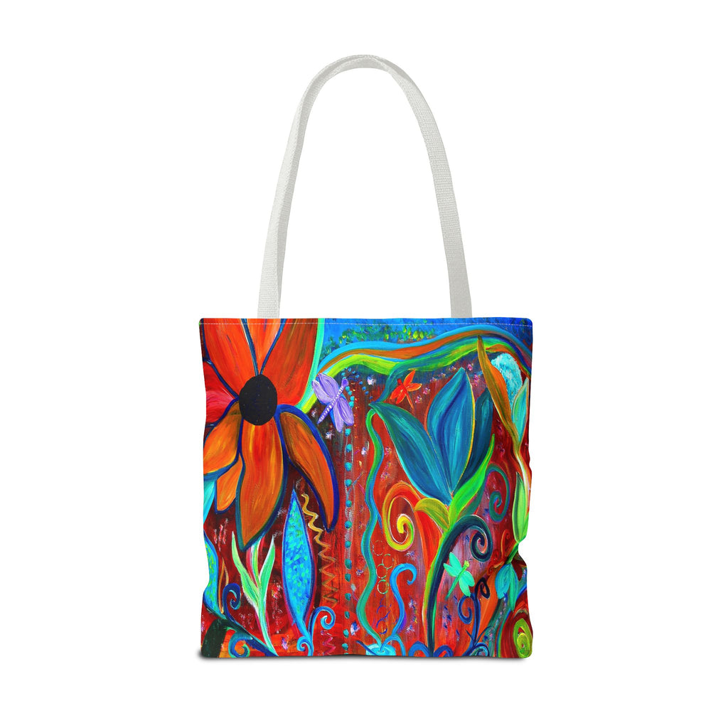 Floral Artsy Tote Bag — Vibrant Hand-Painted Garden Print All-Over-Print Tote