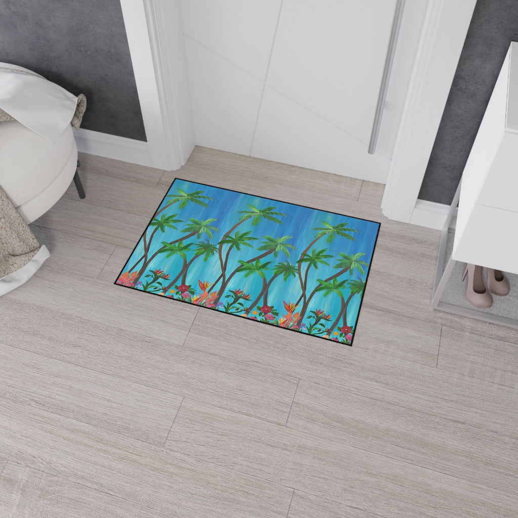 Tropical Palm Doormat — Heavy-Duty Outdoor Floor Mat