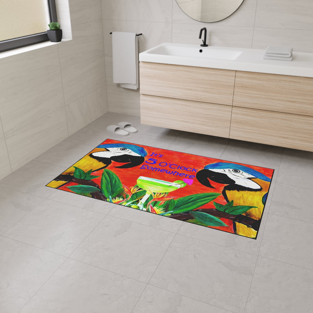 Parrot head It's 5 O' clock somewhere Doormat