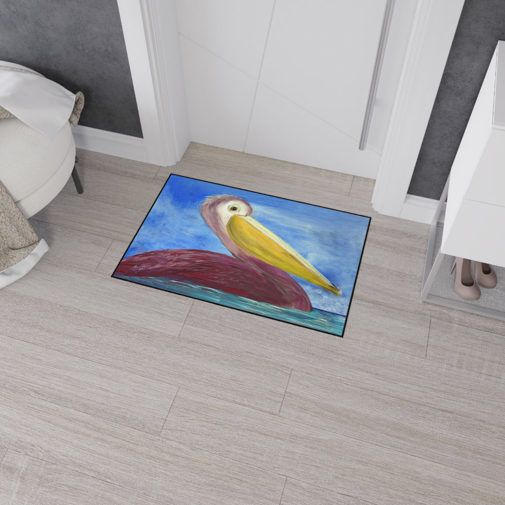Pelican Art Floor Mat — Heavy-Duty Coastal Welcome Rug