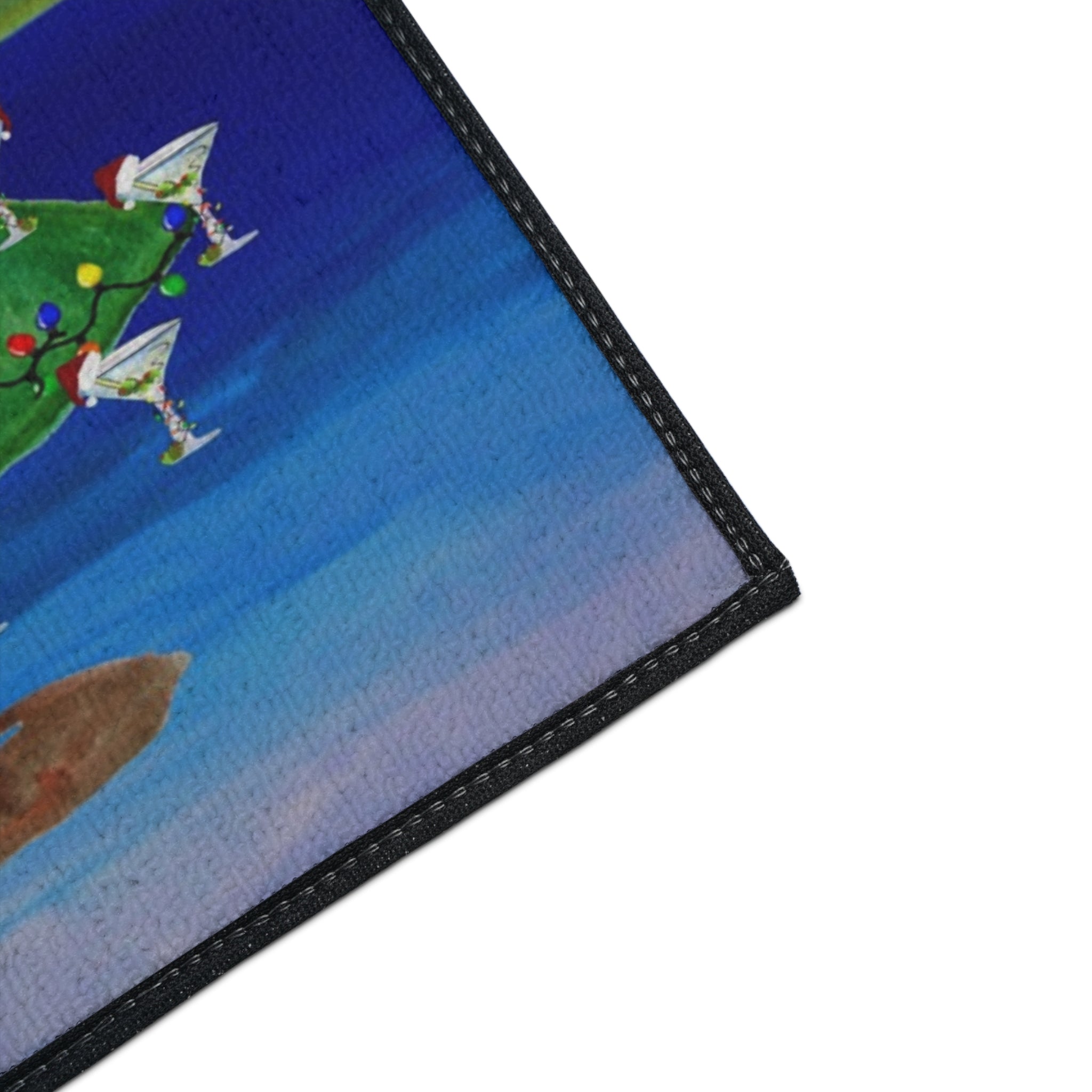 Merry Christmas Tropical Tiki Floor Mat — Heavy Duty Holiday Doormat