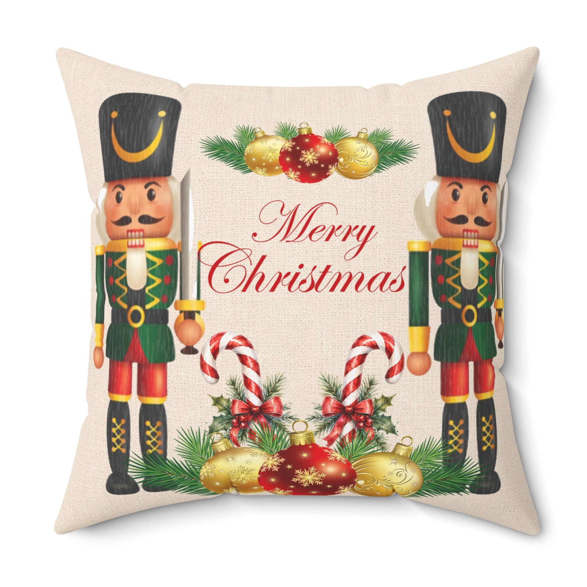 Nutcracker Merry Christmas Decorative Pillow