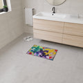 Mardi Gras Fleur-de-Lis Heavy Duty Floor Mat — Colorful Hearts & Fleur Design