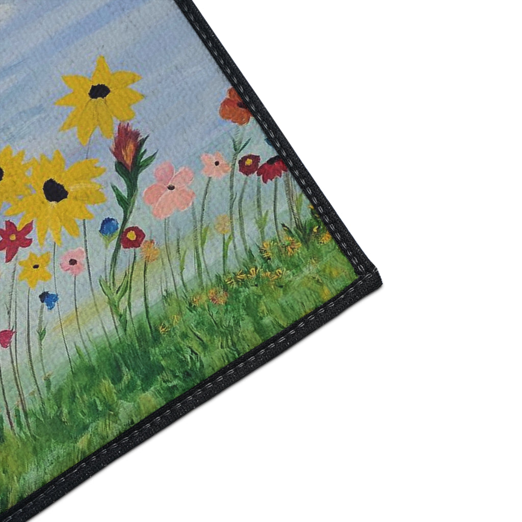 Wildflower Meadow Heavy-Duty Floor Mat — Durable Floral Doormat for Entryway, Kitchen & Patio
