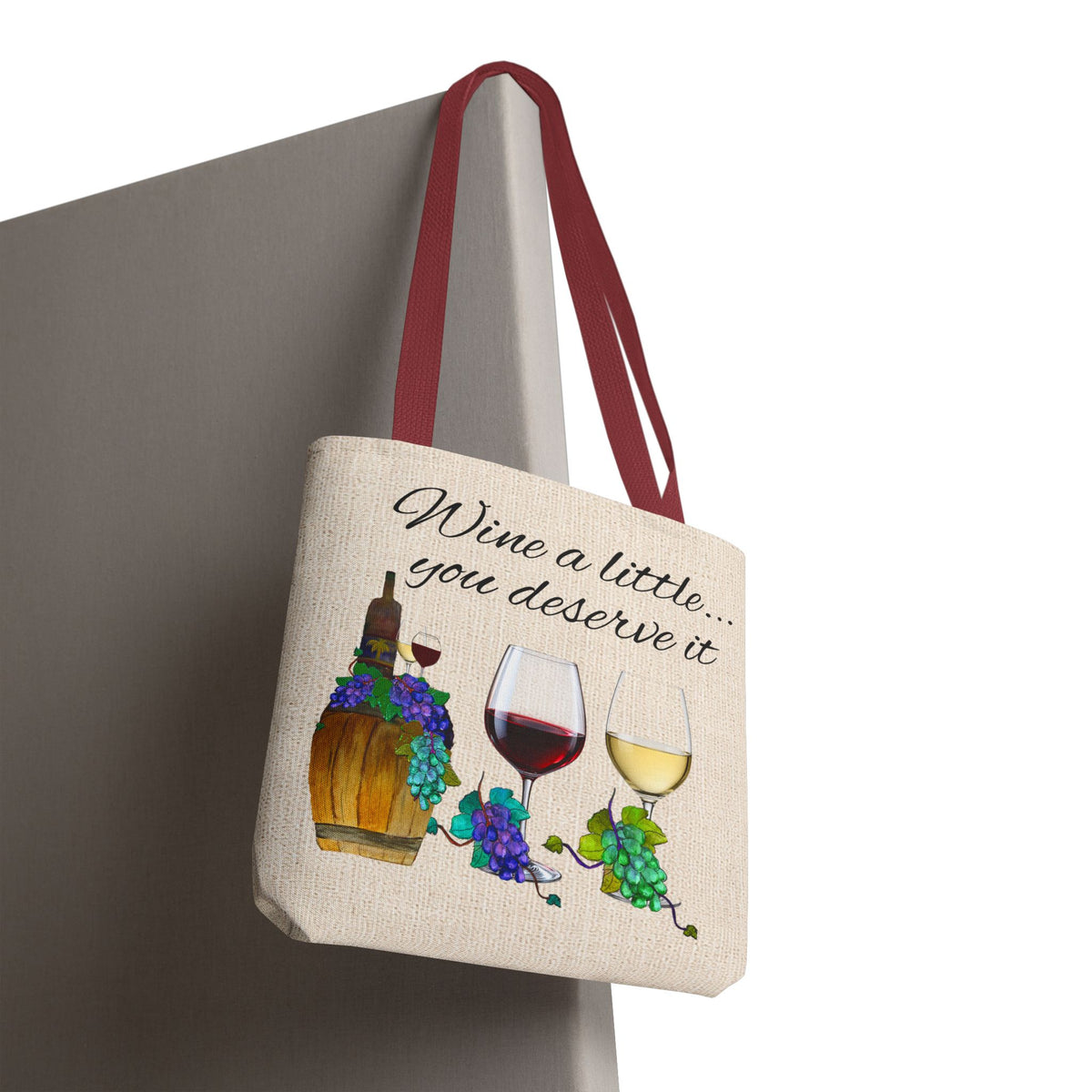 Wine a Little Tote Bag — "Wine a little... you deserve it" Canvas Shopper
