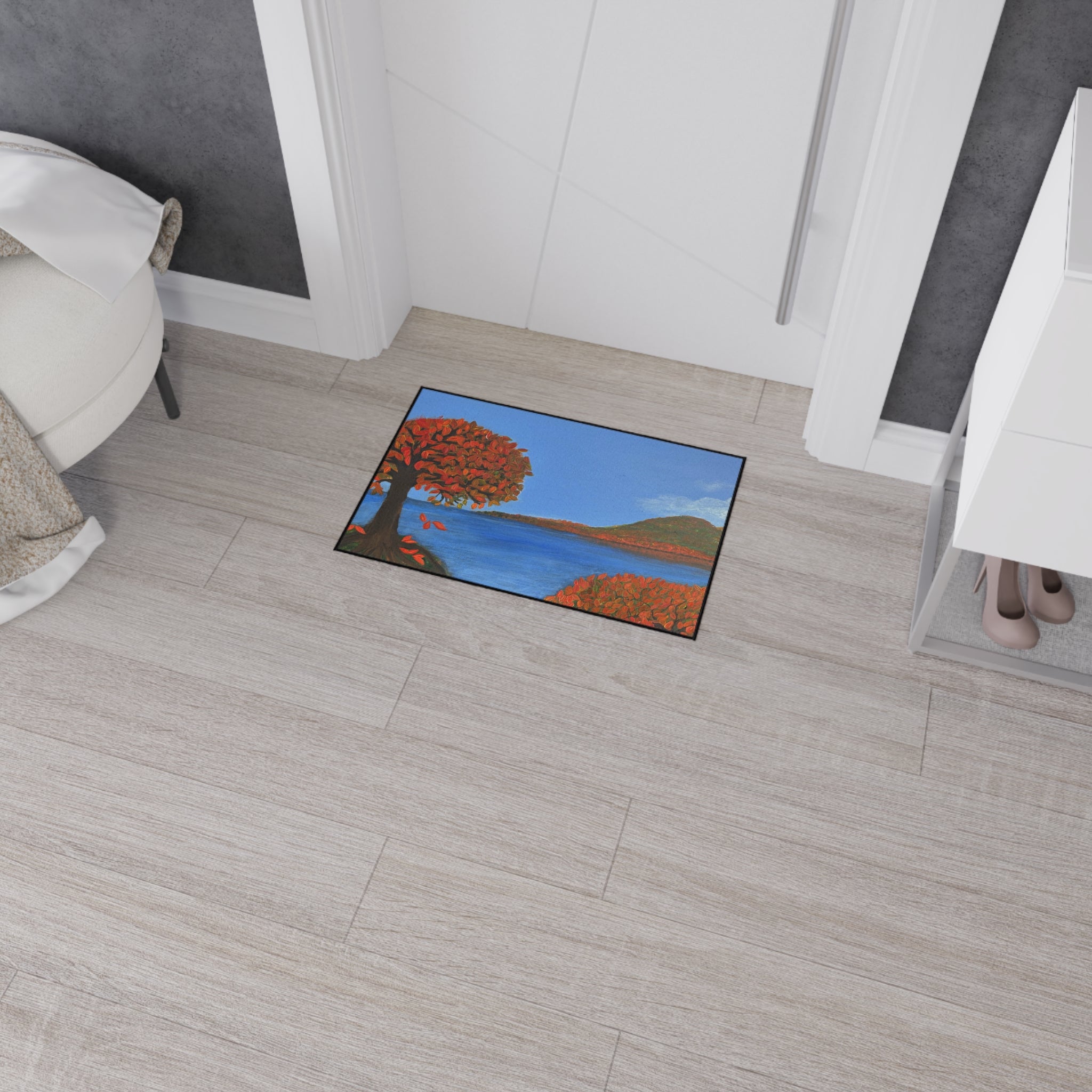 Autumn Lakeside Floor Mat — Heavy Duty Non-Slip Entrance Rug