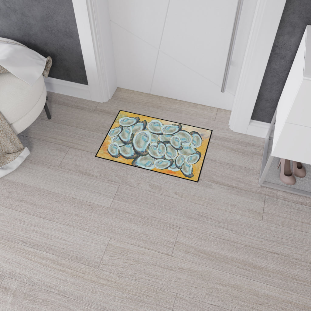 Oyster Shell Heavy-Duty Floor Mat — Coastal Seaside Entry Rug