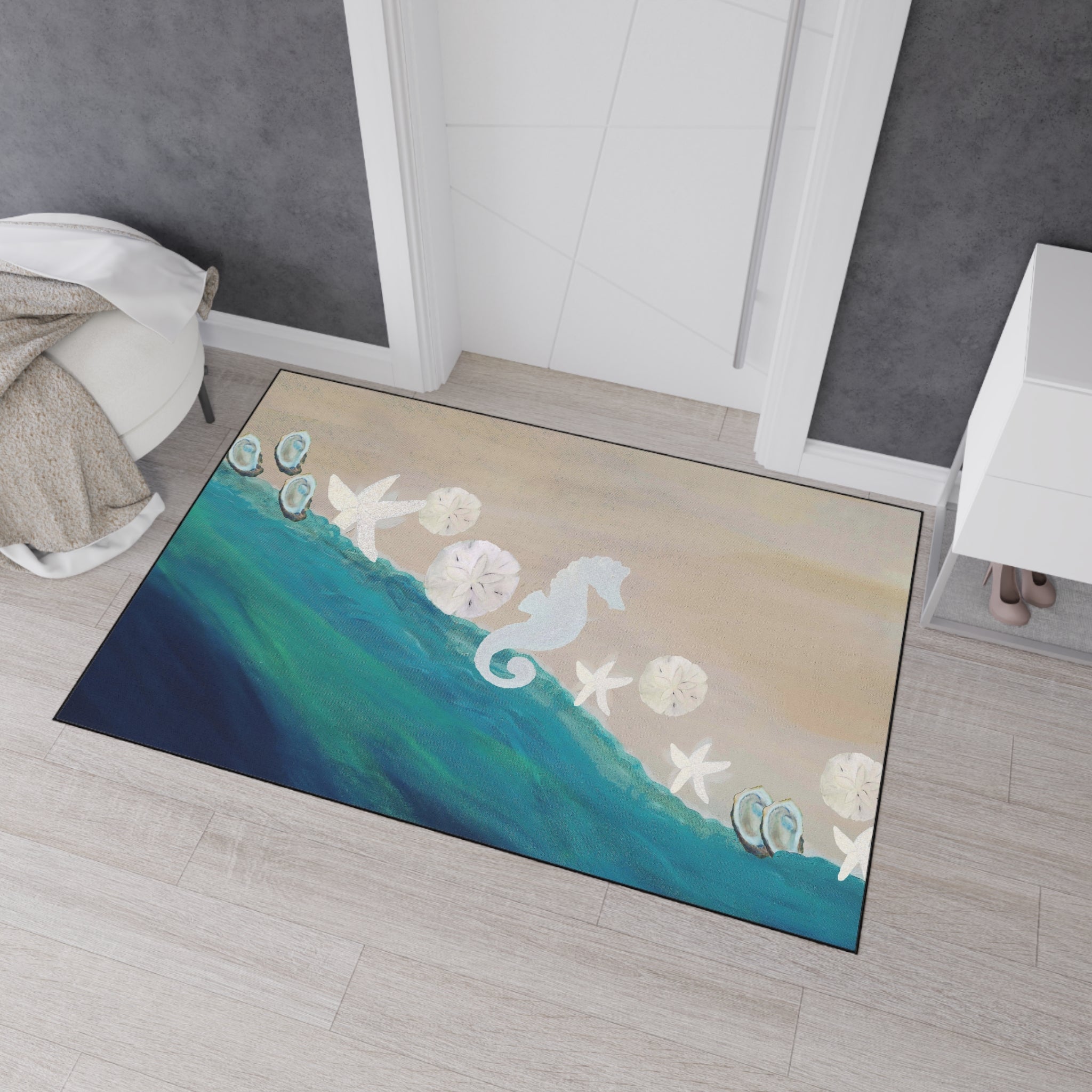 Coastal Seahorse Heavy-Duty Floor Mat