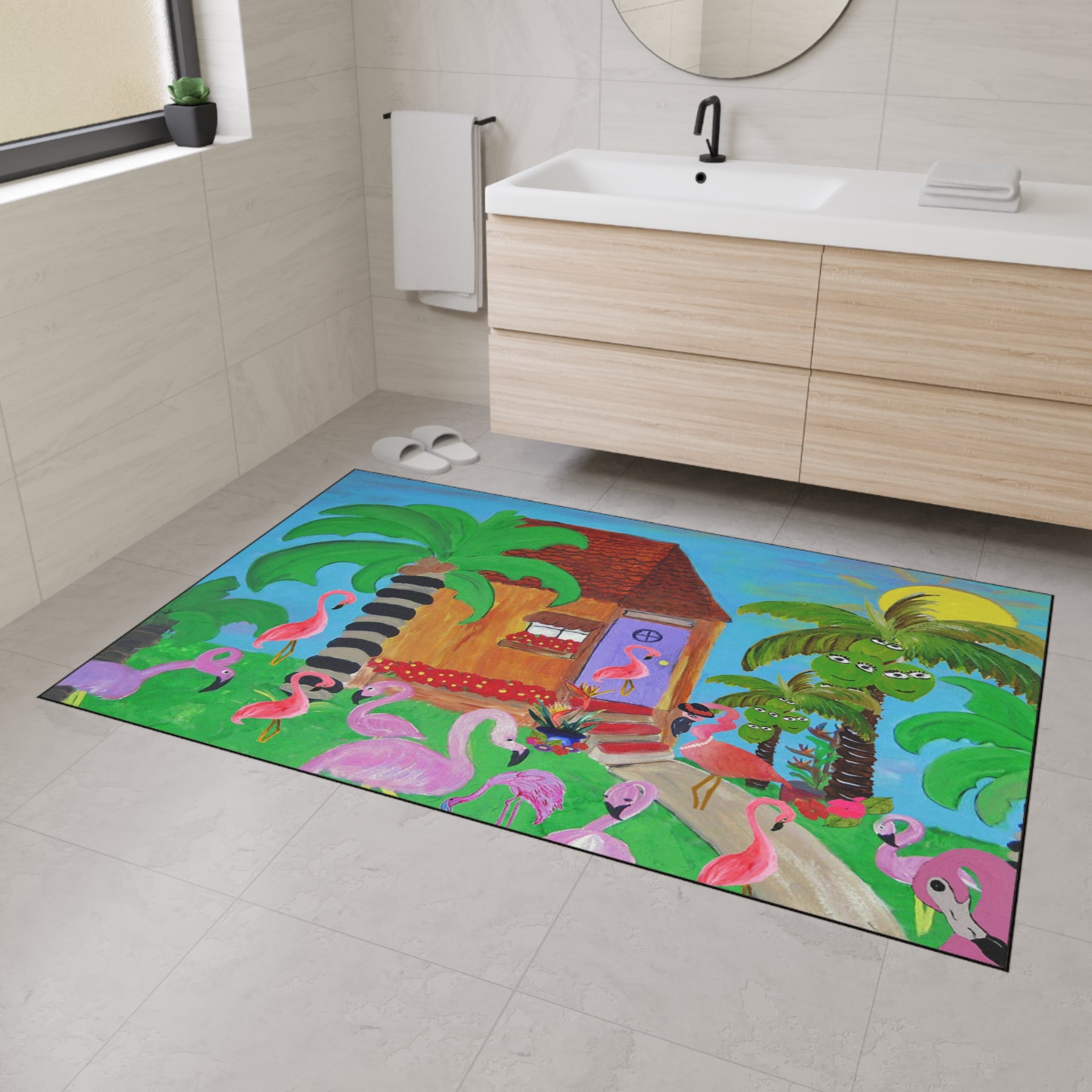 Tropical Flamingo Doormat — Heavy Duty Outdoor/Indoor Floor Mat