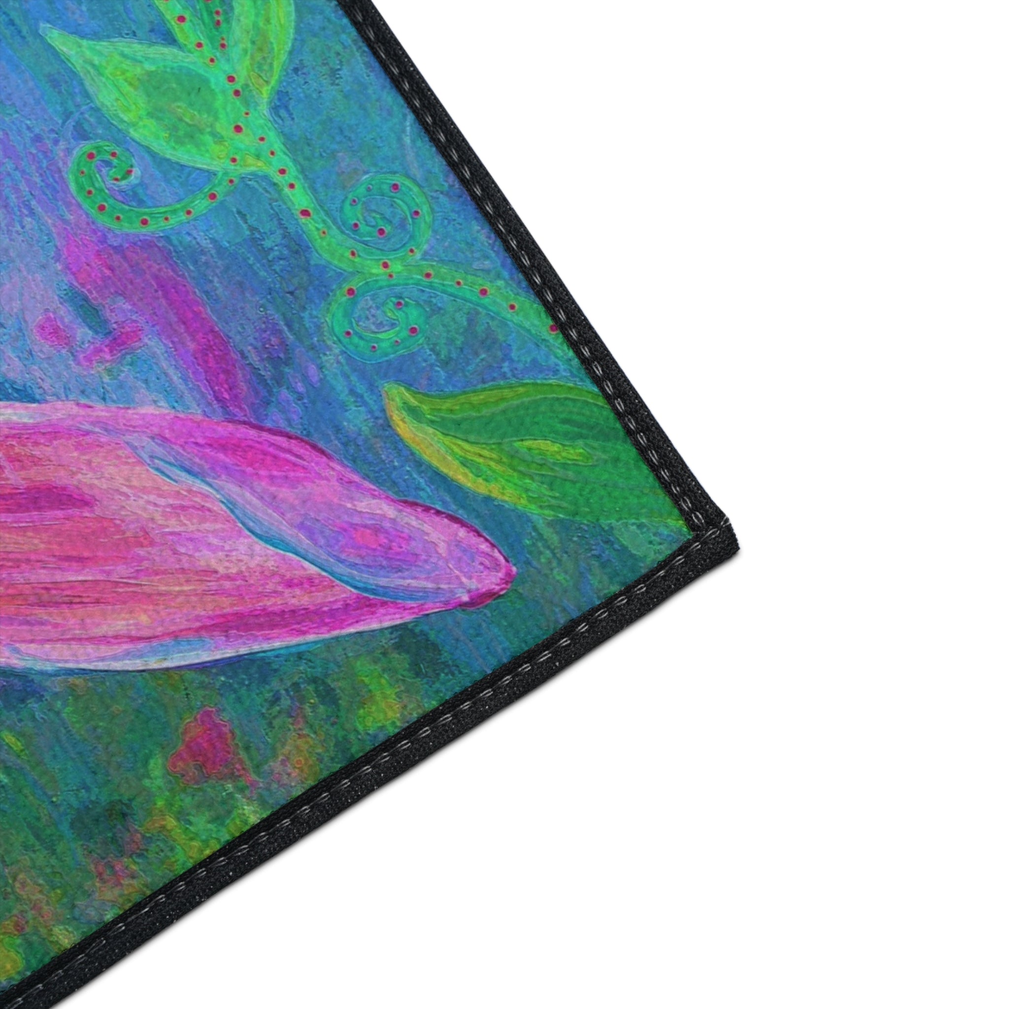 Pink Butterfly Floral Floor Mat — Colorful Garden Doormat