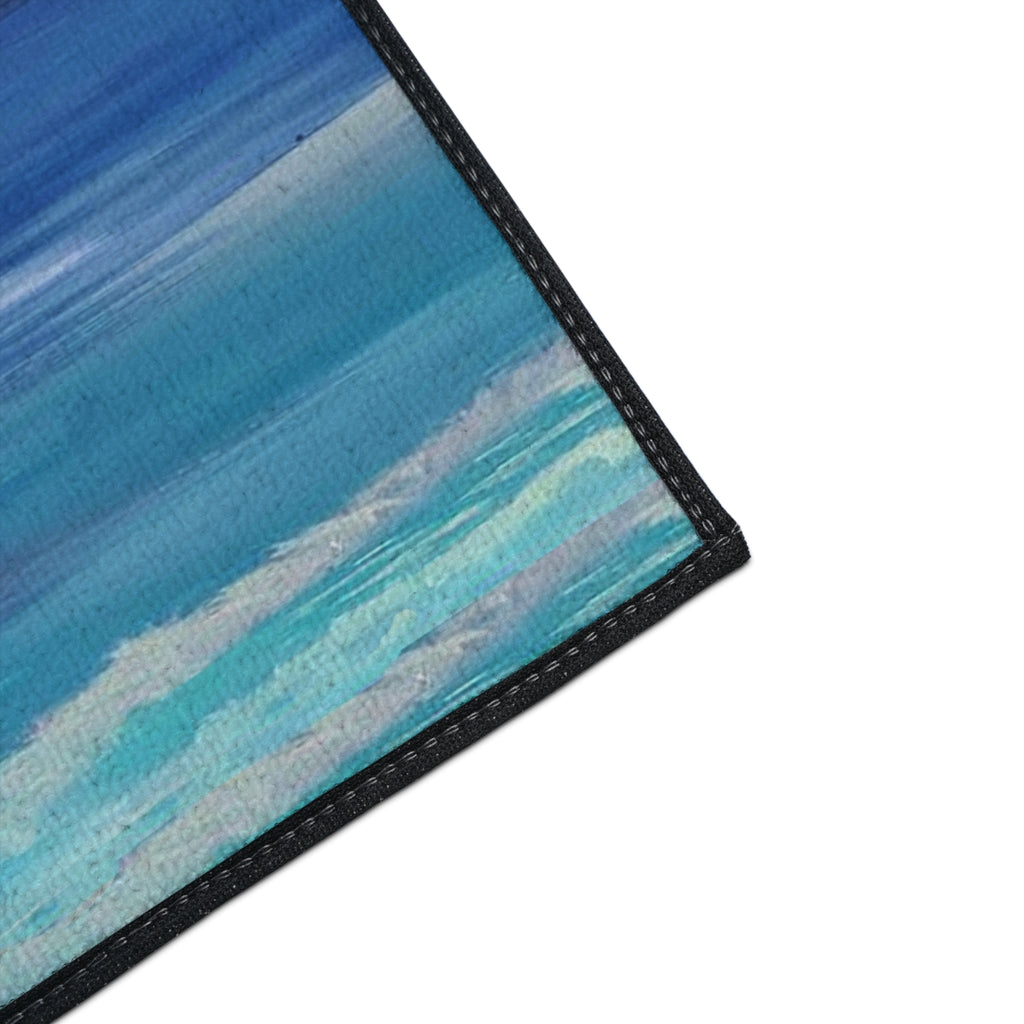 Nautical Sailboat Sea Floor Mat — Heavy-Duty Coastal Welcome Rug