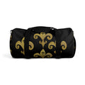 Gold Fleur-de-Lis Pattern Duffel Bag — Elegant Travel & Gym Weekender