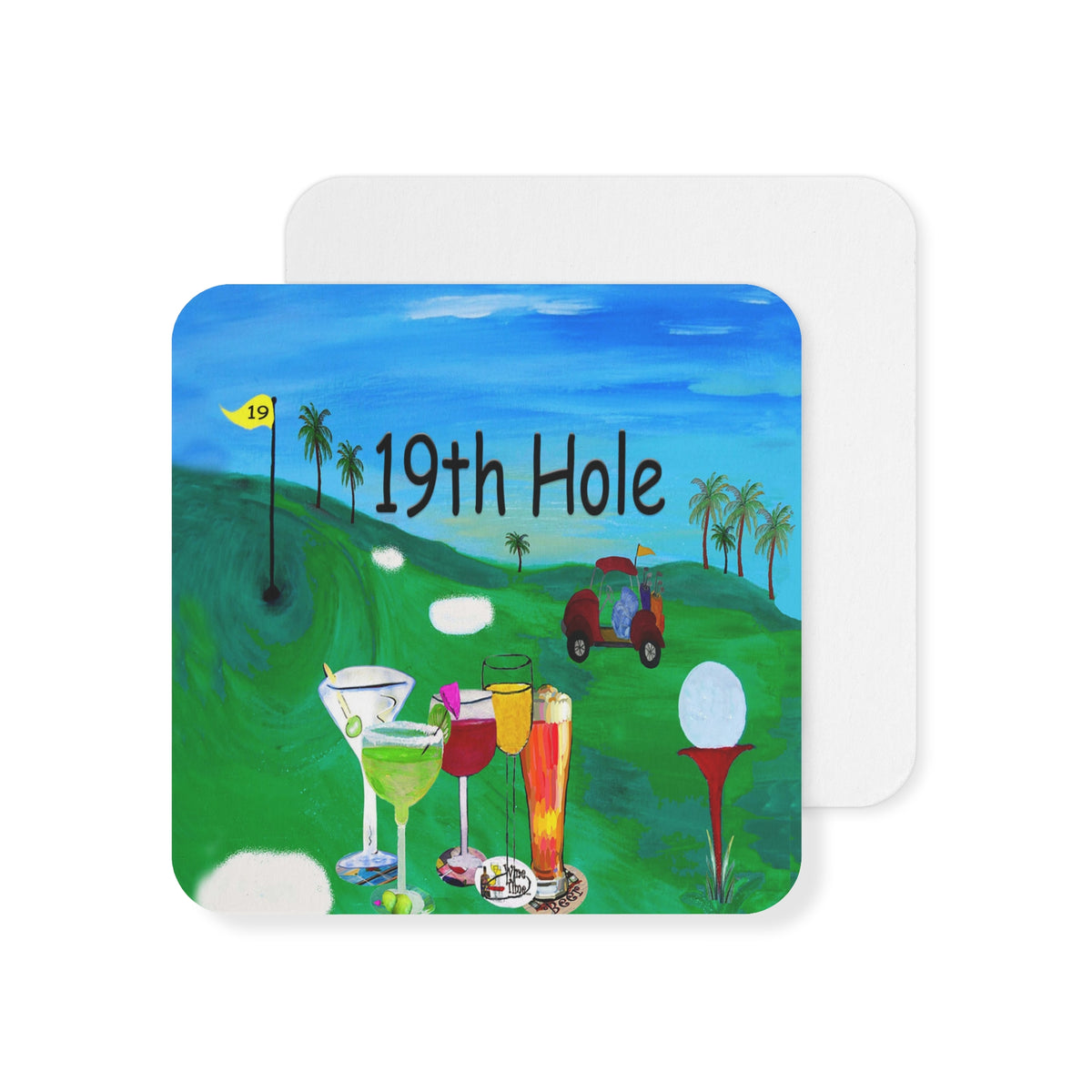 Golf 19th hole drink Coasters (50, 100 pcs)