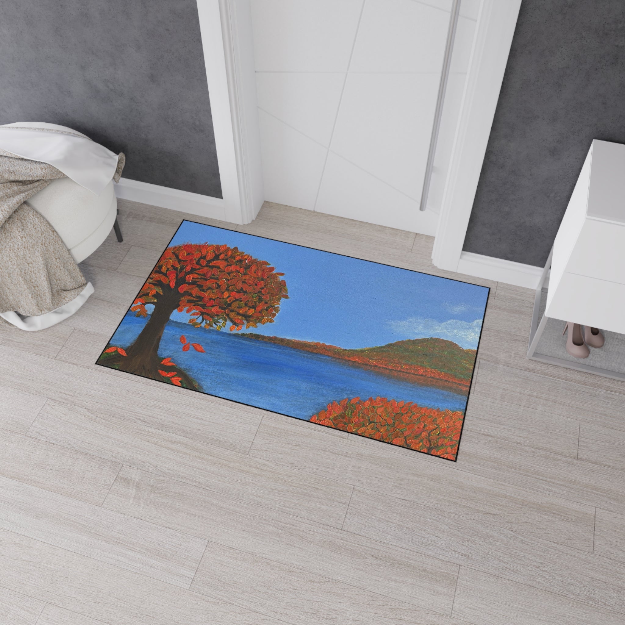 Autumn Lakeside Floor Mat — Heavy Duty Non-Slip Entrance Rug