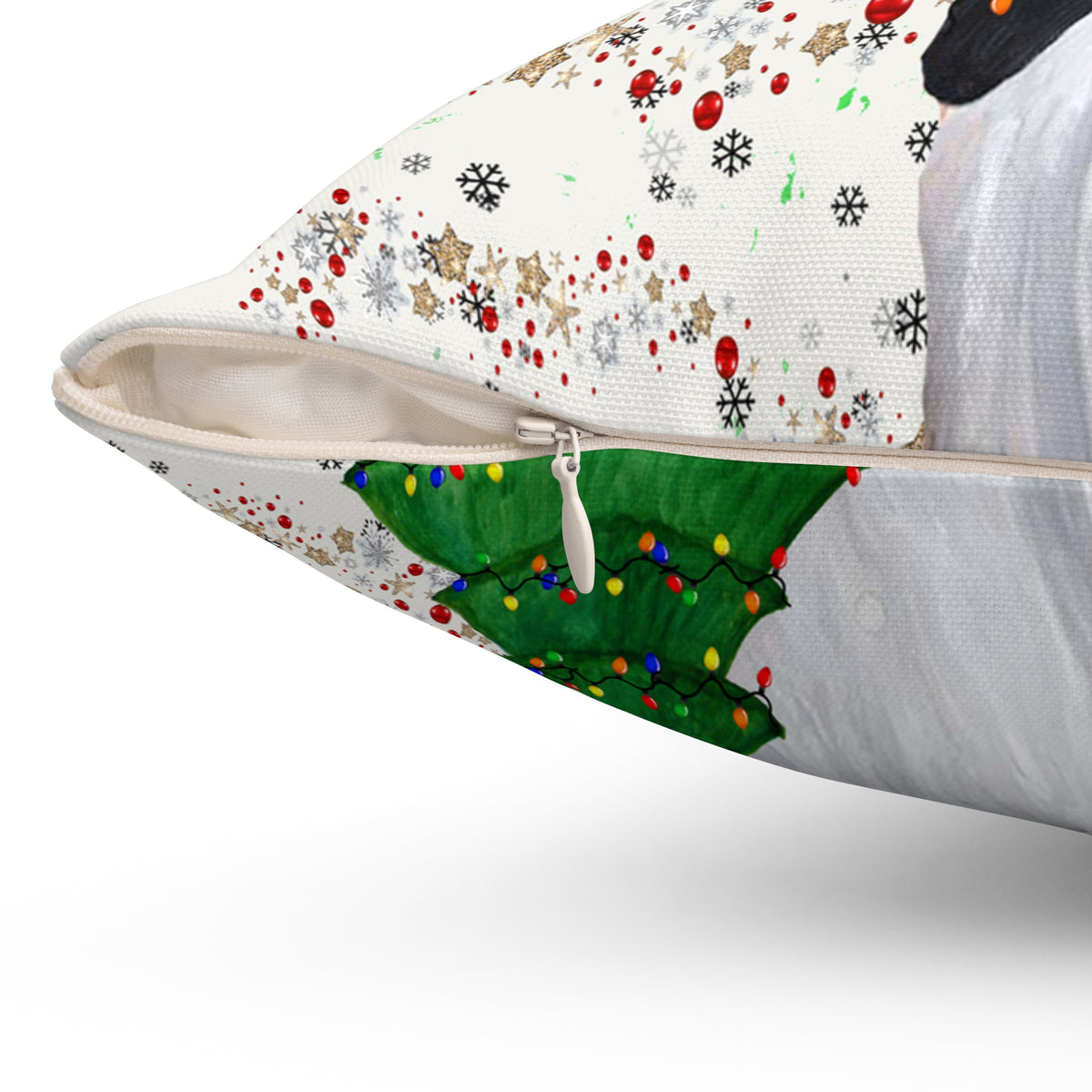 Merry Christmas Gnome Throw Pillow – Holiday Decorative Cushion with Festive Lights