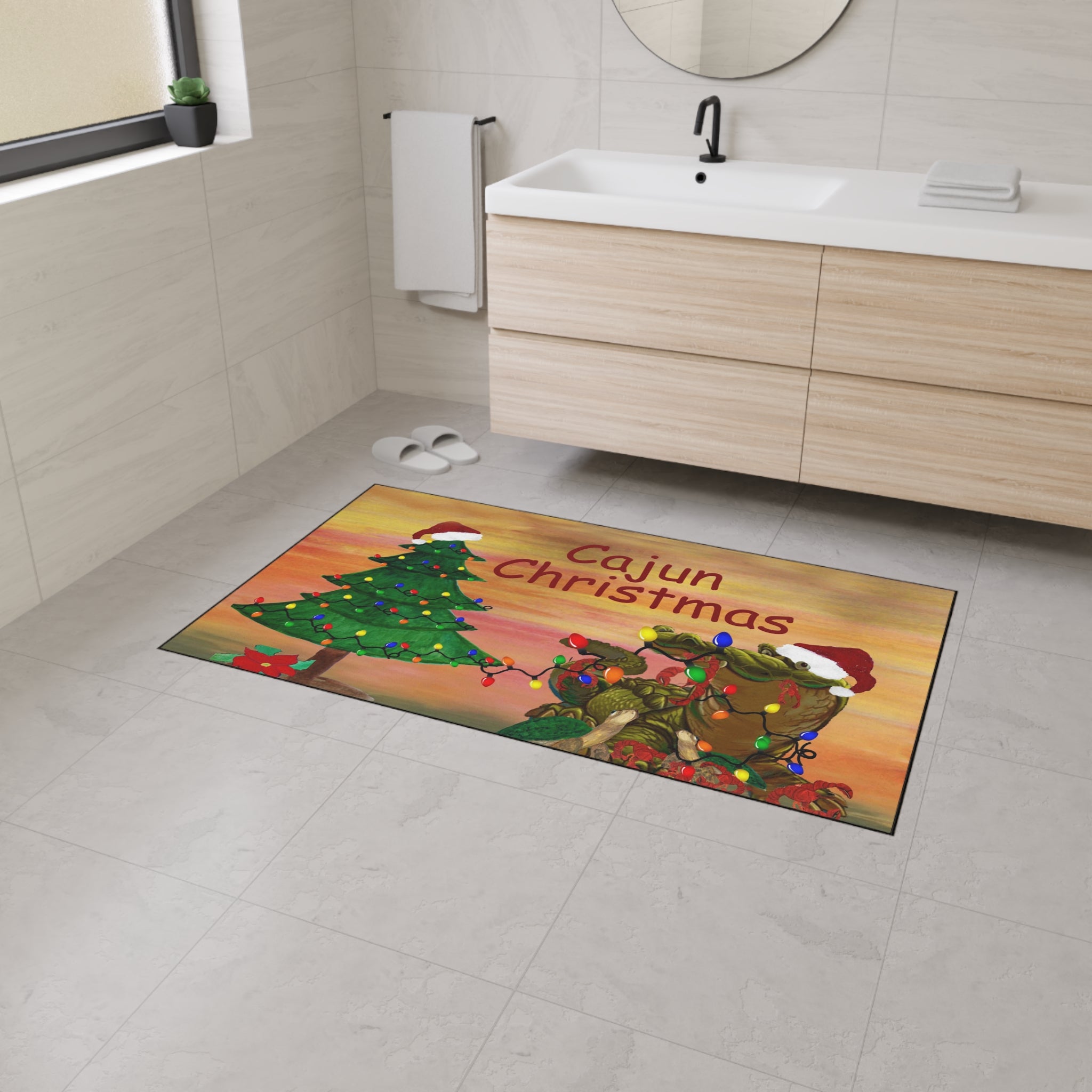 Cajun Christmas Heavy-Duty Floor Mat