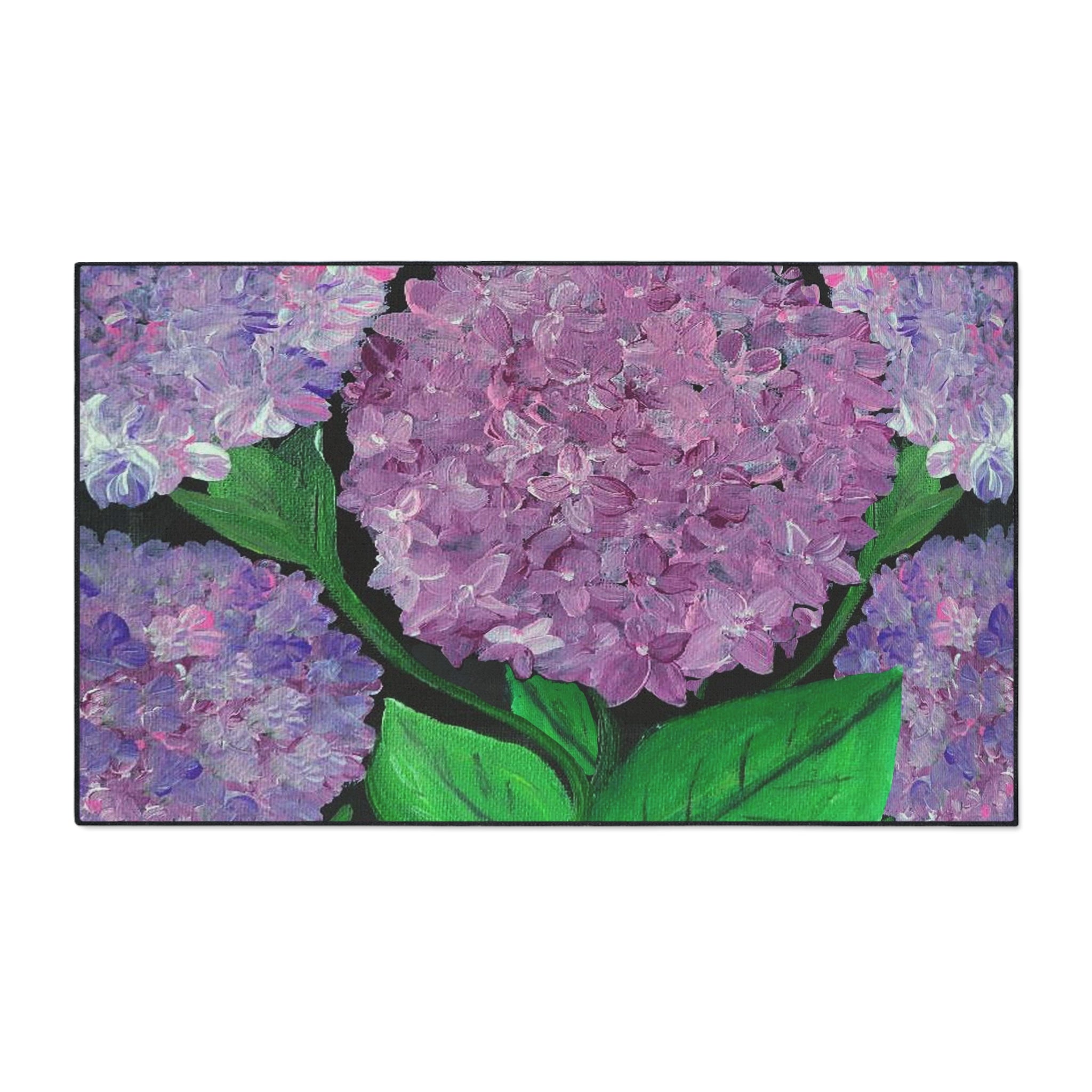 Purple Hydrangeas Floral Heavy-Duty Floor Mat