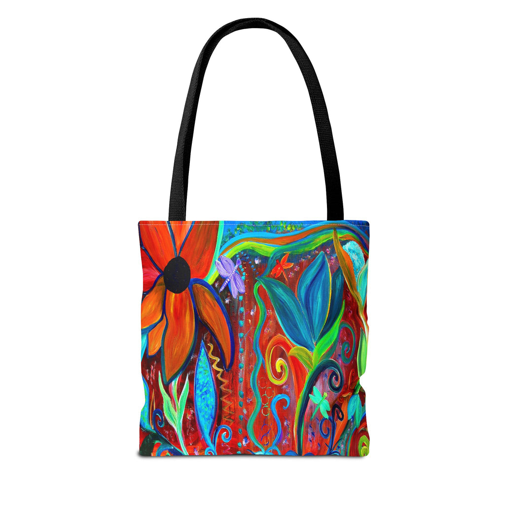 Floral Artsy Tote Bag — Vibrant Hand-Painted Garden Print All-Over-Print Tote