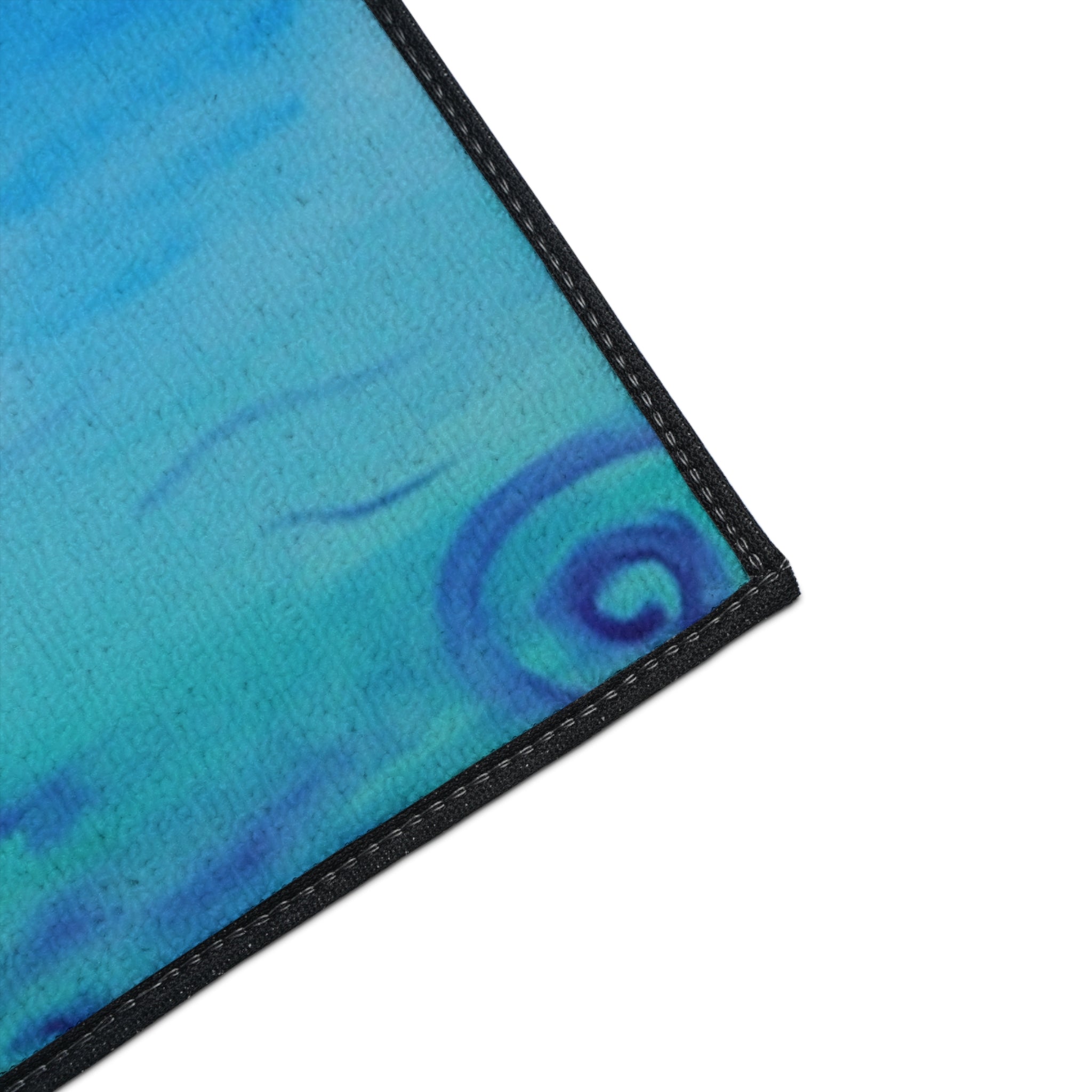 Blue Lily Heavy Duty Floor Mat — Waterproof Floral Entryway Rug