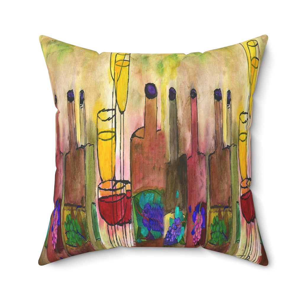 Tuscany Wine Bar Decorative Pillow — Abstract Candlelight Art