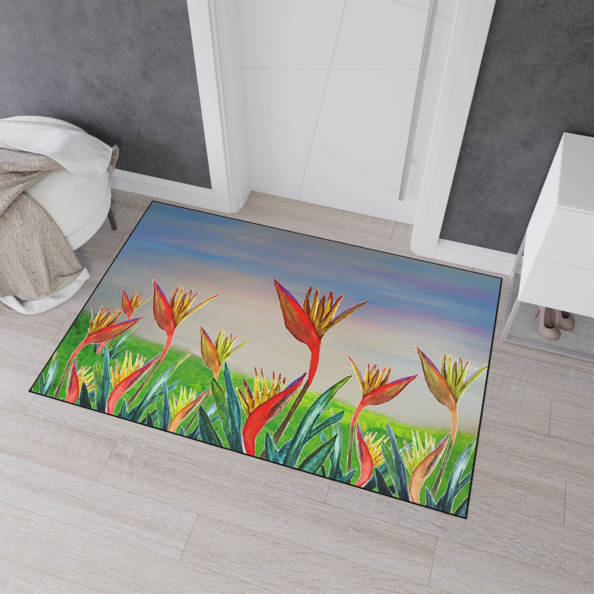 Bird of Paradise Floral Floor Mat - Heavy Duty Entry Rug