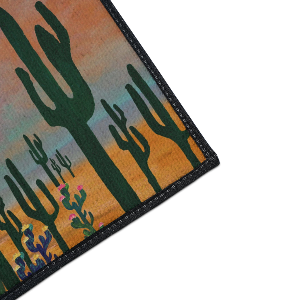Desert Sunset Cactus Field Floor Mat