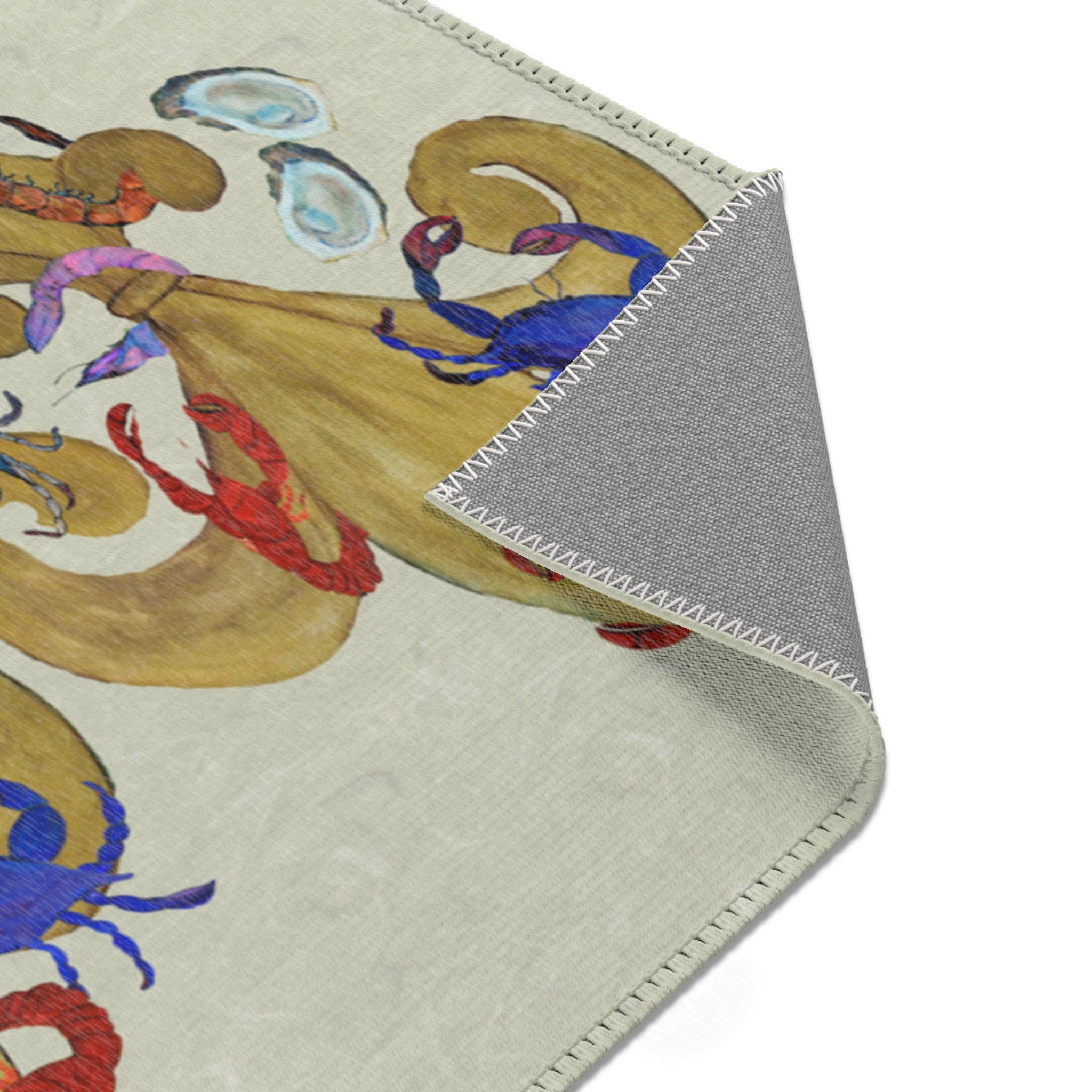 Cajun Fleur de lis Kitchen Runner Rug — Coastal Hallway Accent