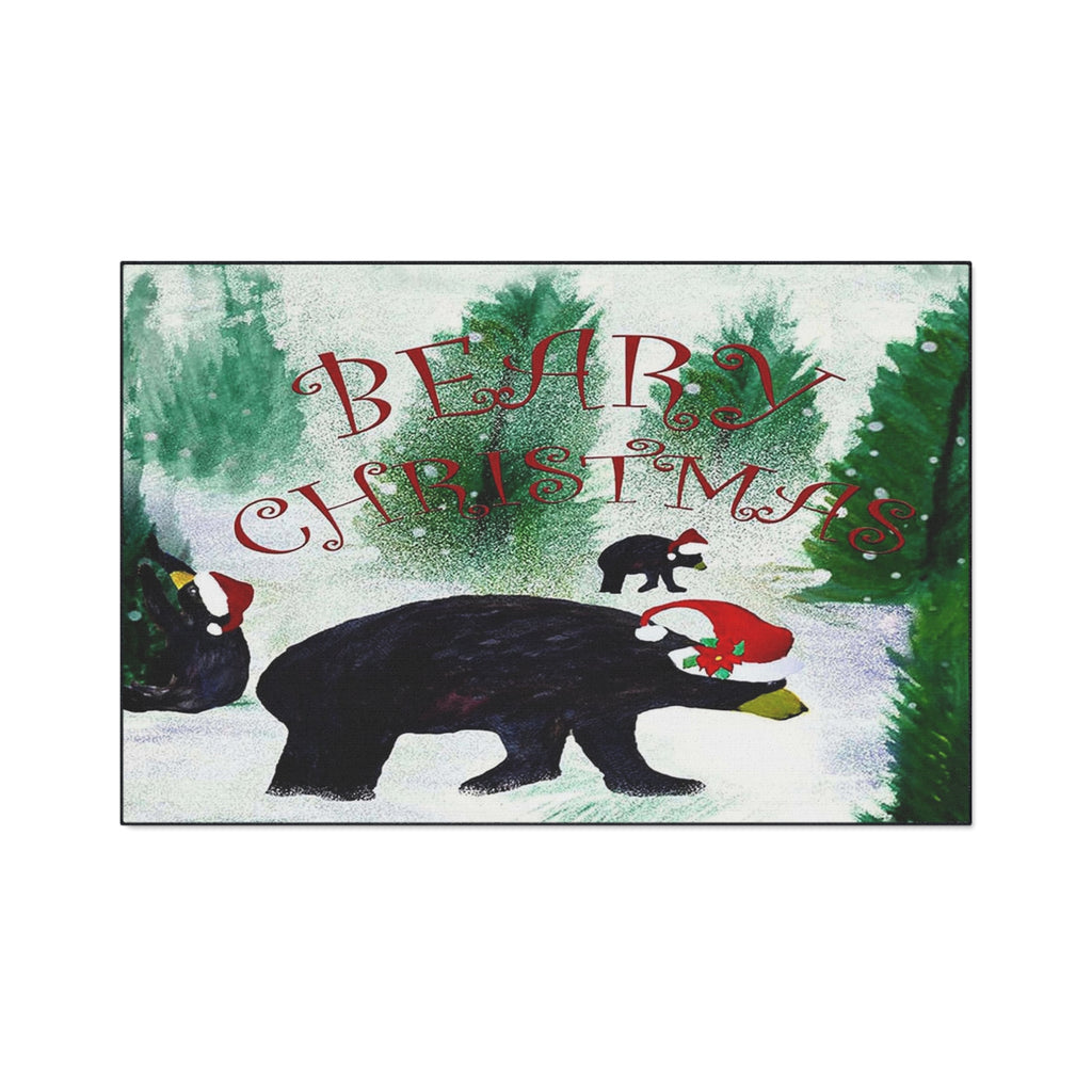 Bear-y Christmas Heavy Duty Floor Mat — Festive Bear Family Holiday Doormat