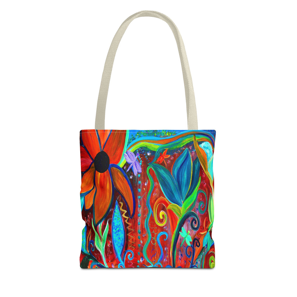 Floral Artsy Tote Bag — Vibrant Hand-Painted Garden Print All-Over-Print Tote