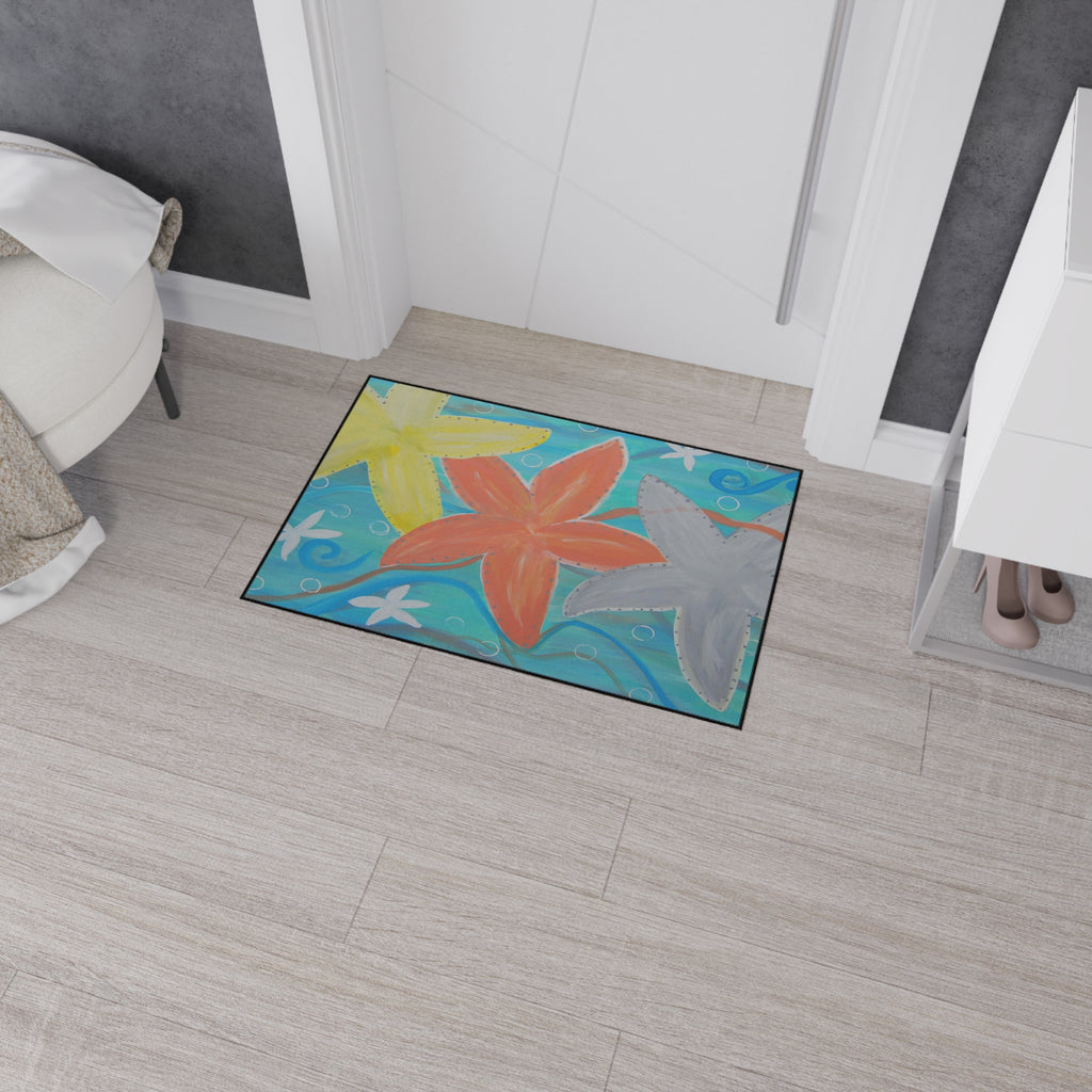 Starfish Beach Floor Mat — Colorful Coastal Doormat