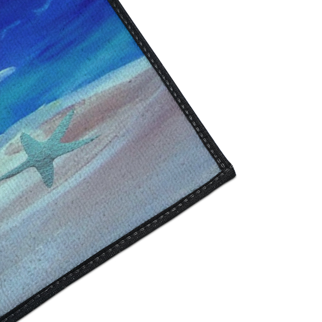 Tropical Surfboard Beach Mat — Heavy Duty Floor Mat with Colorful Surf Art
