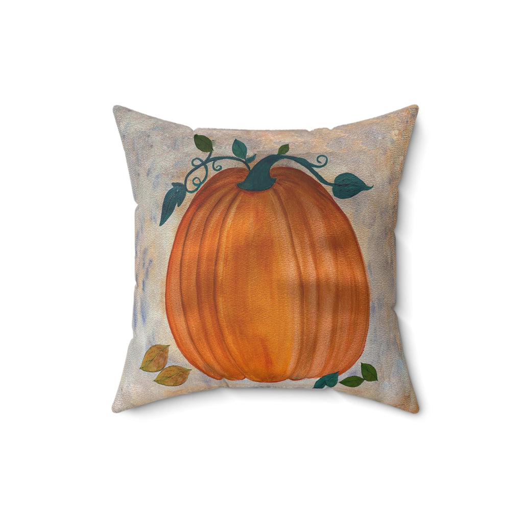 Thanksgiving Autumn Pumpkin Throw Pillow — Fall Decorative Square Pillow