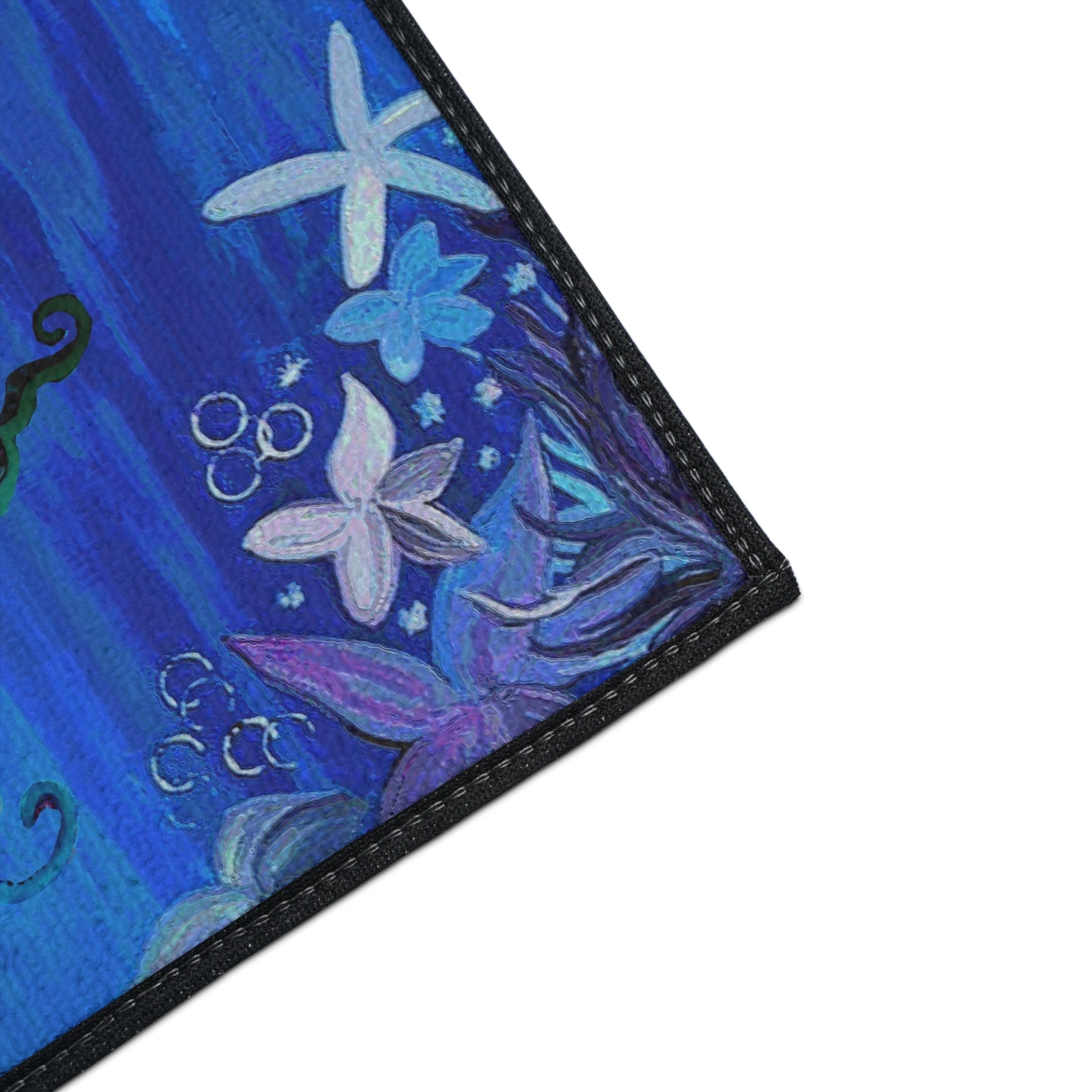 Underwater Octopus Heavy-Duty Floor Mat — Nautical Blue Entry Rug