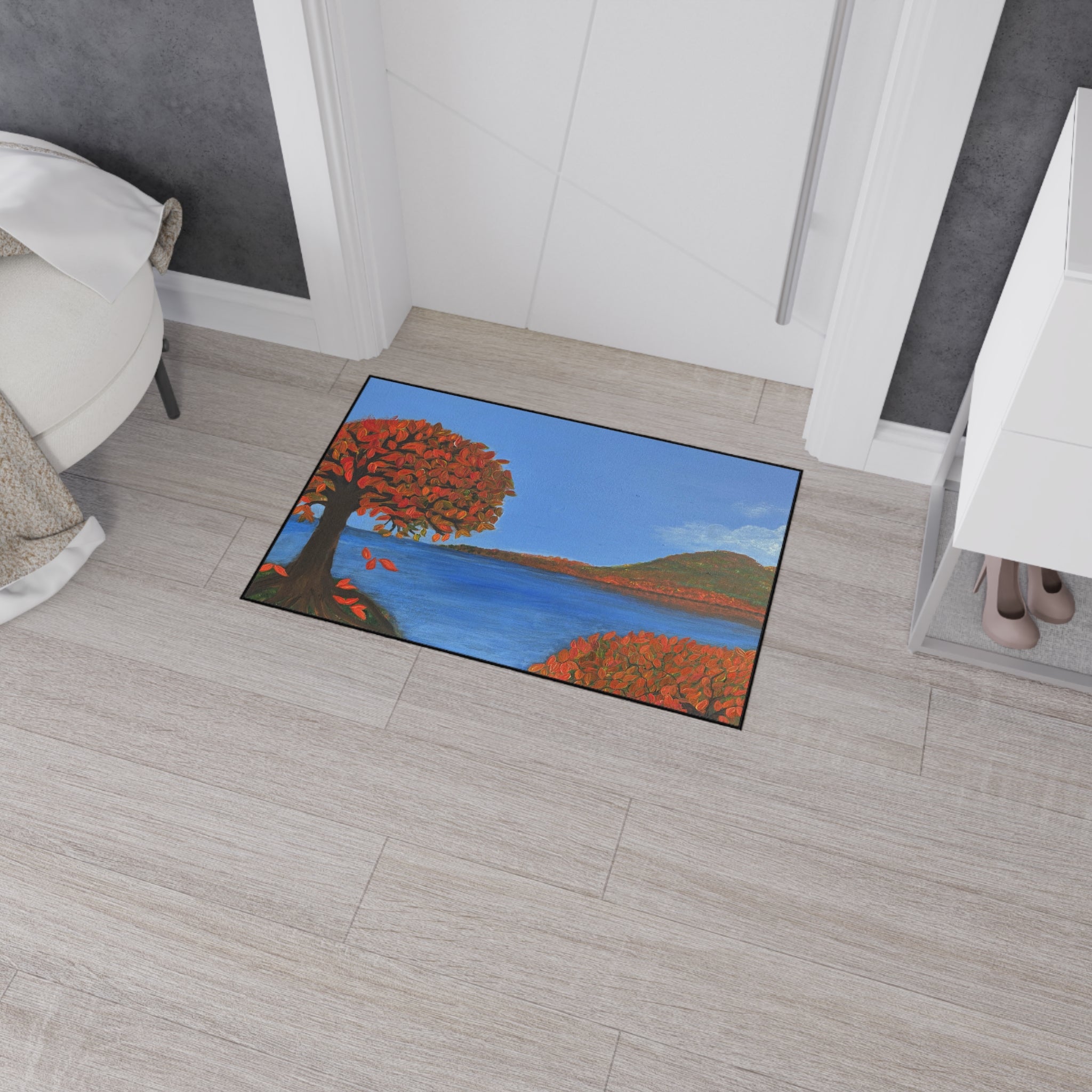 Autumn Lakeside Floor Mat — Heavy Duty Non-Slip Entrance Rug