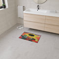 Sunflower Art Heavy-Duty Floor Mat — Bold Yellow Floral Entry Rug