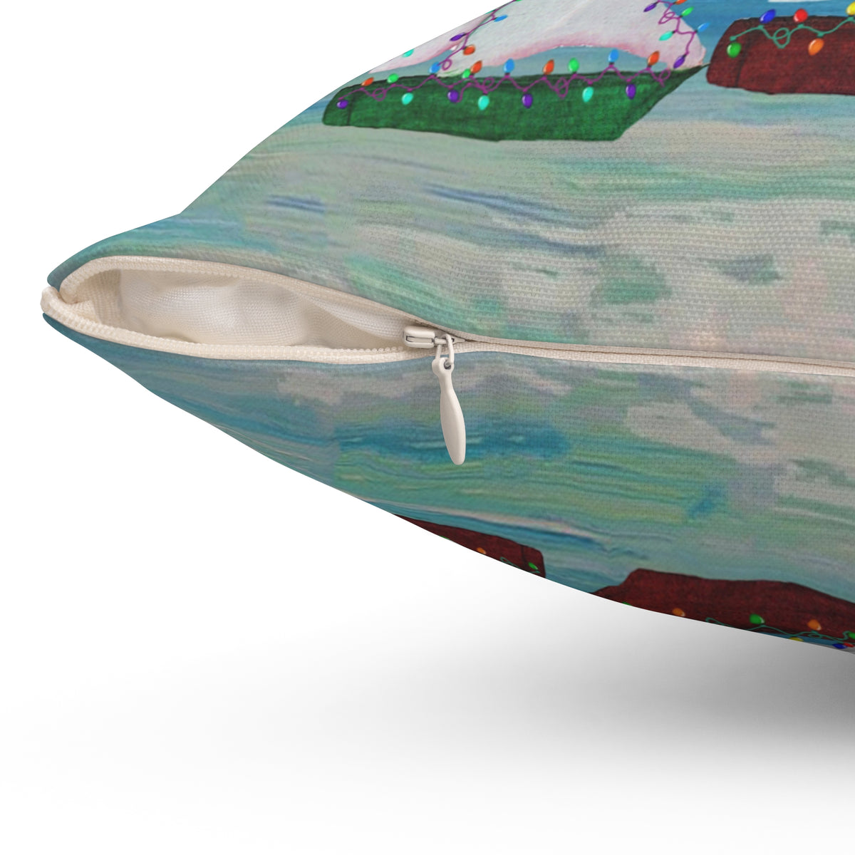 Merry Christmas Sailboat Pillow — Coastal Holiday Decorative Throw Pillow