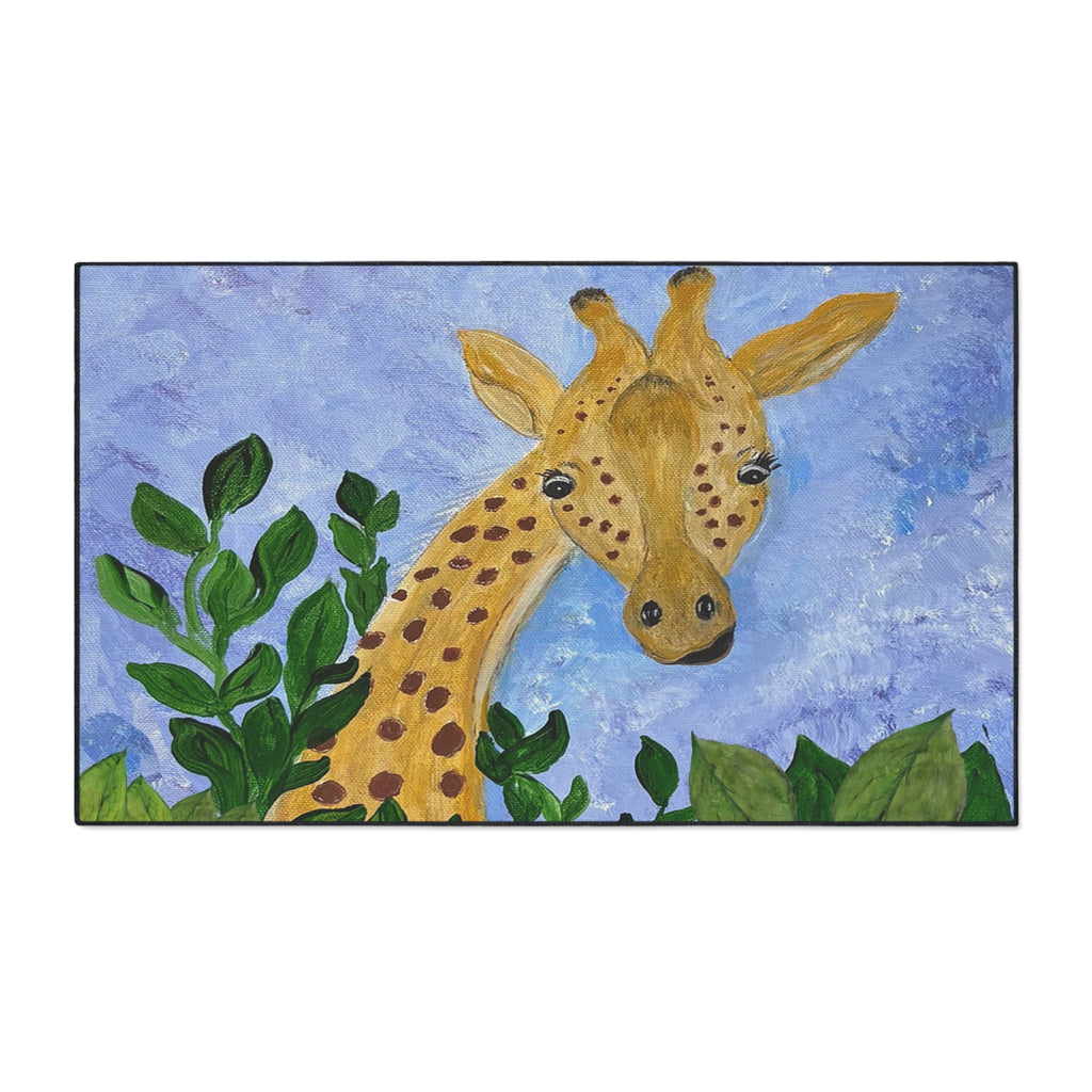 Giraffe Garden Heavy-Duty Floor Mat — Playful Safari Doormat for Kids’ Rooms & Entryways