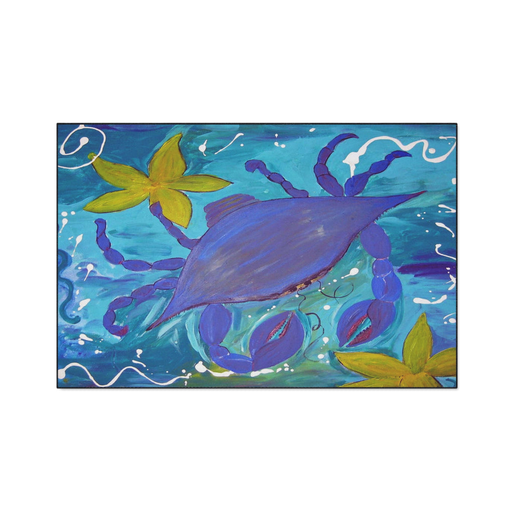 Beach Crab Island and starfish Heavy-Duty Floor Mat — Vibrant Coastal Entry Rug