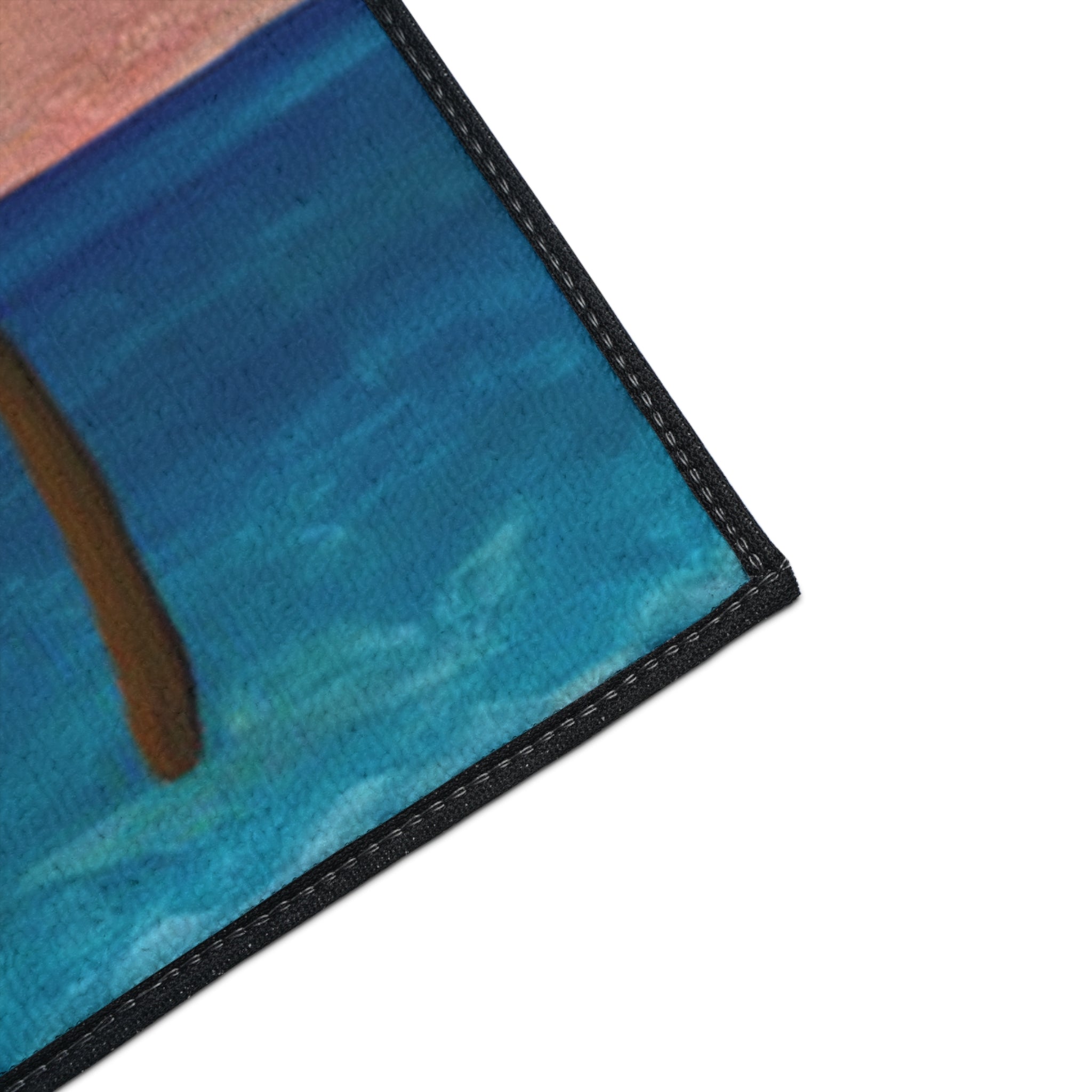 Tropical Sunset Colorful Palm Trees Floor Mat