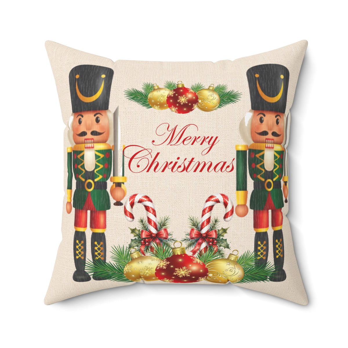 Nutcracker Merry Christmas Decorative Pillow