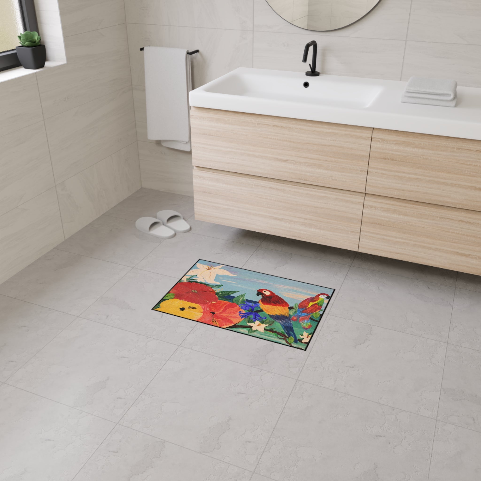 Tropical Parrot Door Mat — Heavy Duty Floral Floor Mat