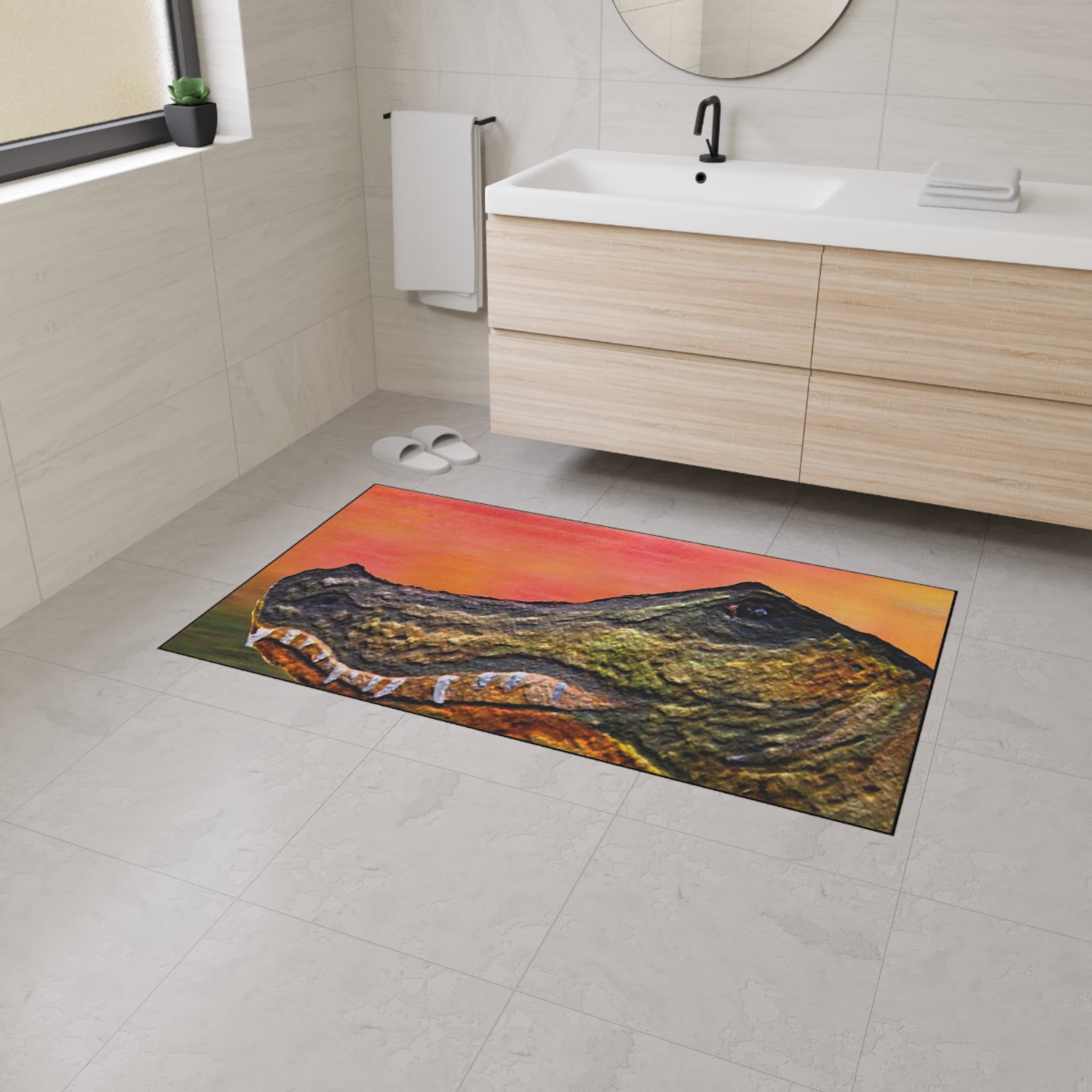Alligator Head Heavy Duty Floor Mat – Rugged Tropical Entrance Rug
