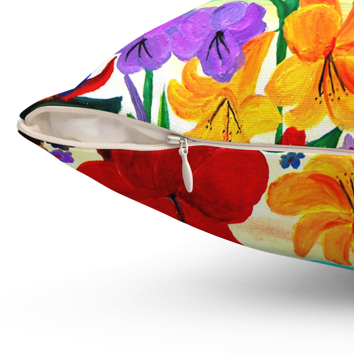 Tropical Beach Pillow - Palm Trees & Hibiscus Decorative Throw