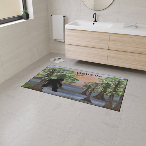 Believe Bigfoot Floor Mat Sashquash Swamp funny rug