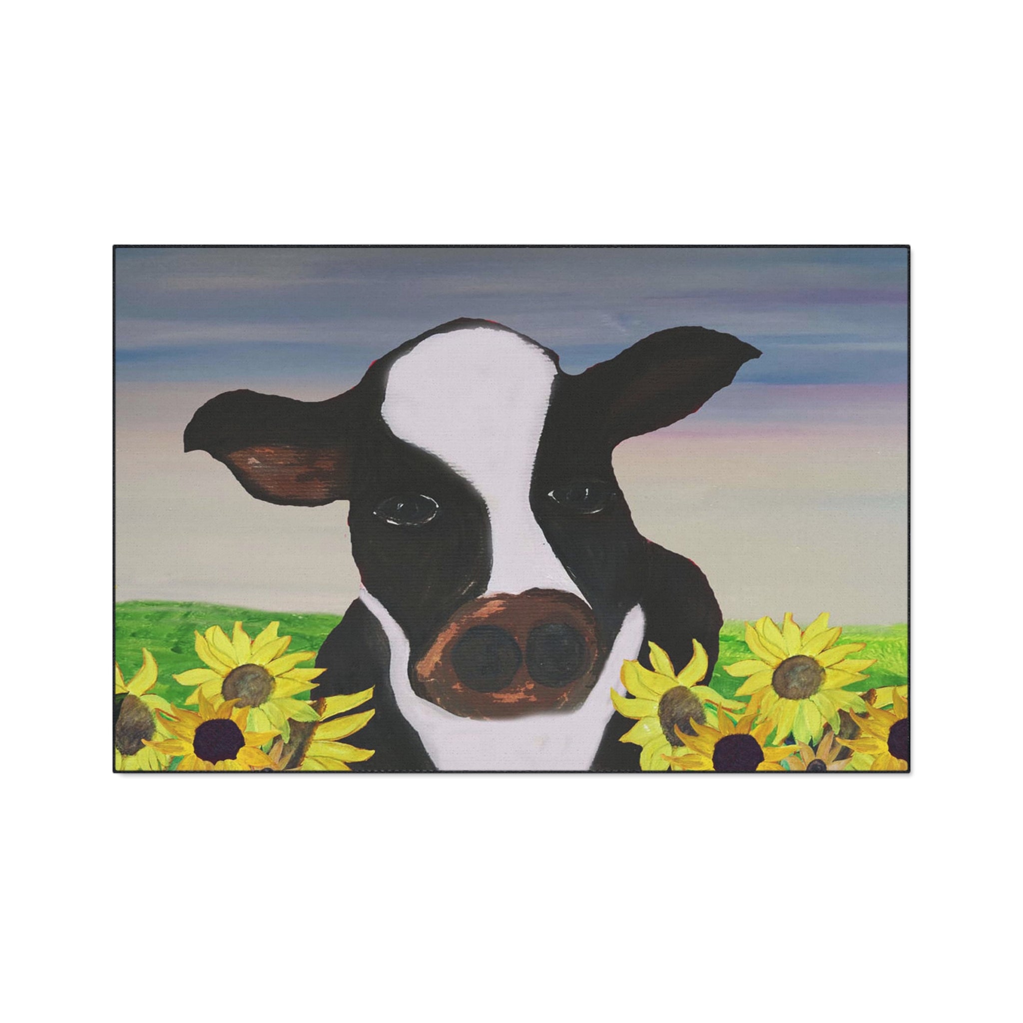Cow & Sunflowers Heavy Duty Floor Mat — Farmhouse Welcome Doormat