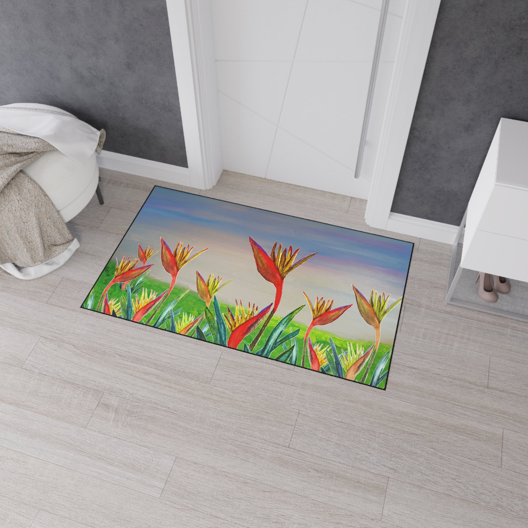 Bird of Paradise Floral Floor Mat - Heavy Duty Entry Rug