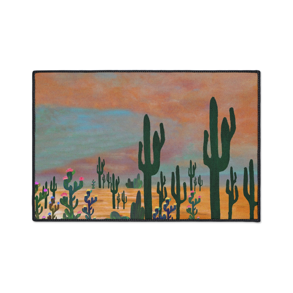 Desert Sunset Cactus Field Floor Mat